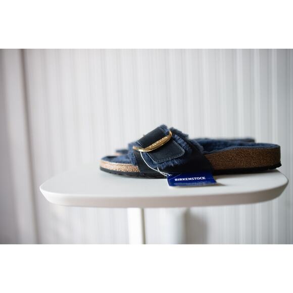 Birkenstock Madrid Big Buckle Shearling 41 Narrow NEW - Picture 1 of 6